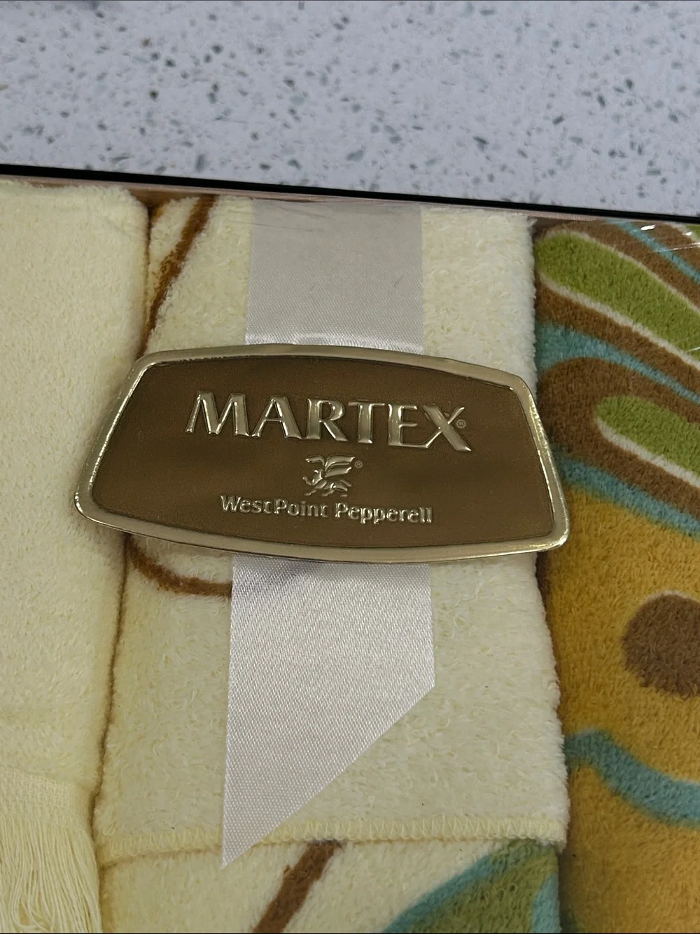 NEW Vintage 70s Martex Hanae Mori Butterfly Towel Set - 6 Pieces - NEVER OPENED